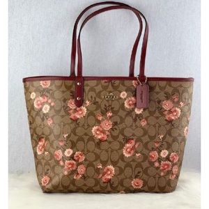 Coach Reversible City Tote with Daisy Clusters